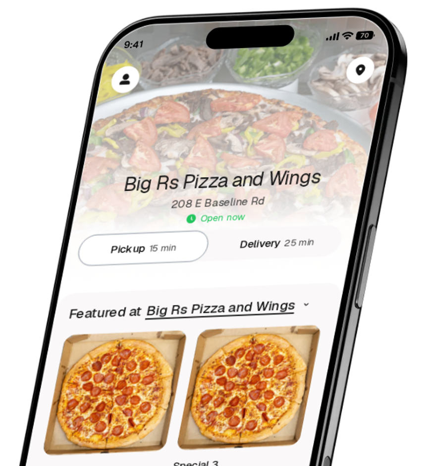 Big Rs Pizza and Wings app preview
